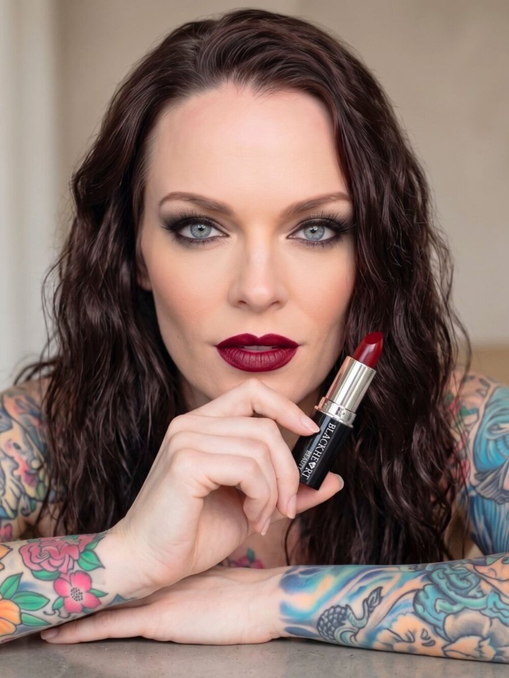 Blackheart Beauty True Burgundy Matte Lipstick Gothic Deep Wine Vampy Top NWT
